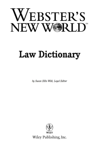Cover image: Webster's New World Law Dictionary 9780764542107