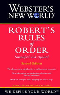 Cover image: Webster's New World Robert's Rules of Order Simplified And Applied 9780764563997