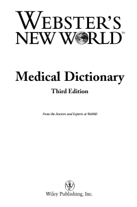 Cover image: Webster's New World Medical Dictionary, 3rd Edition 9780470189283