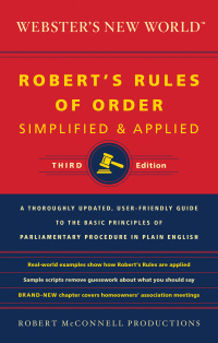 表紙画像: Webster's New World: Robert's Rules of Order 9780544236035