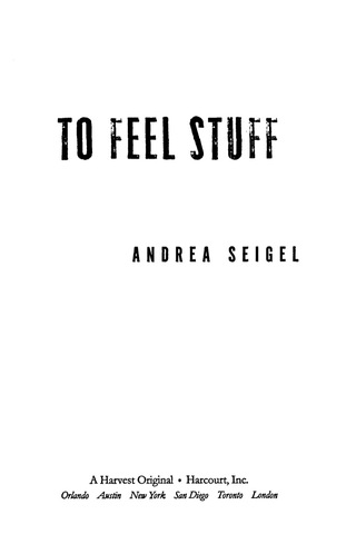 Imagen de portada: To Feel Stuff 9780156031509