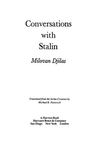صورة الغلاف: Conversations With Stalin 9780156225915