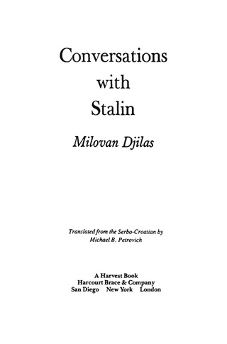 Cover image: Conversations With Stalin 9780156225915