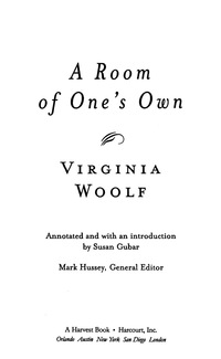 Cover image: A Room Of One's Own (annotated) 9780156030410