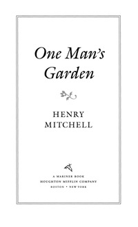 Immagine di copertina: One Man's Garden 9780395957691