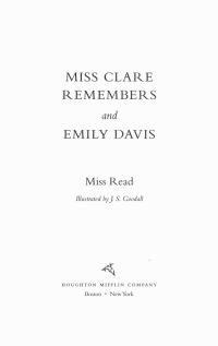 Cover image: Miss Clare Remembers and Emily Davis 9780618884346