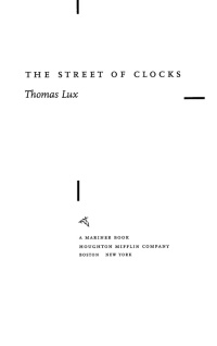 Cover image: The Street Of Clocks 9780618257508