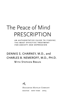 Cover image: The Peace Of Mind Prescription 9780618618798