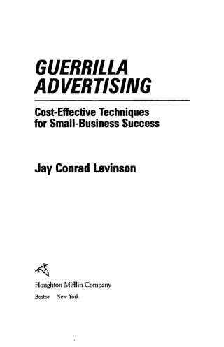 Cover image: Guerrilla Advertising 9780395687185