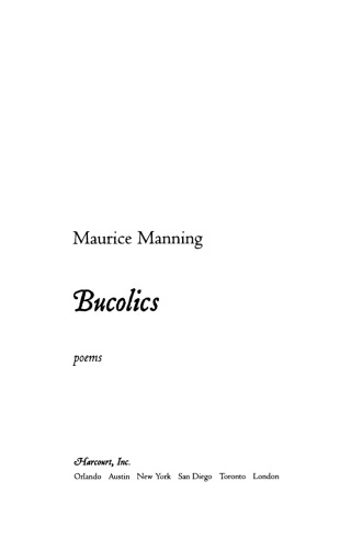 Cover image: Bucolics 9780156034753