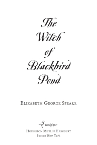 Cover image: The Witch of Blackbird Pond 9780547550299