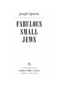 Imagen de portada: Fabulous Small Jews 9780618446582