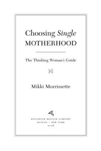 Cover image: Choosing Single Motherhood 9780618833320