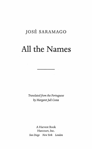 Cover image: All the Names 9780156010597