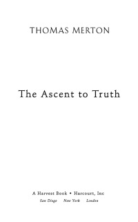Immagine di copertina: The Ascent to Truth 9780156027724