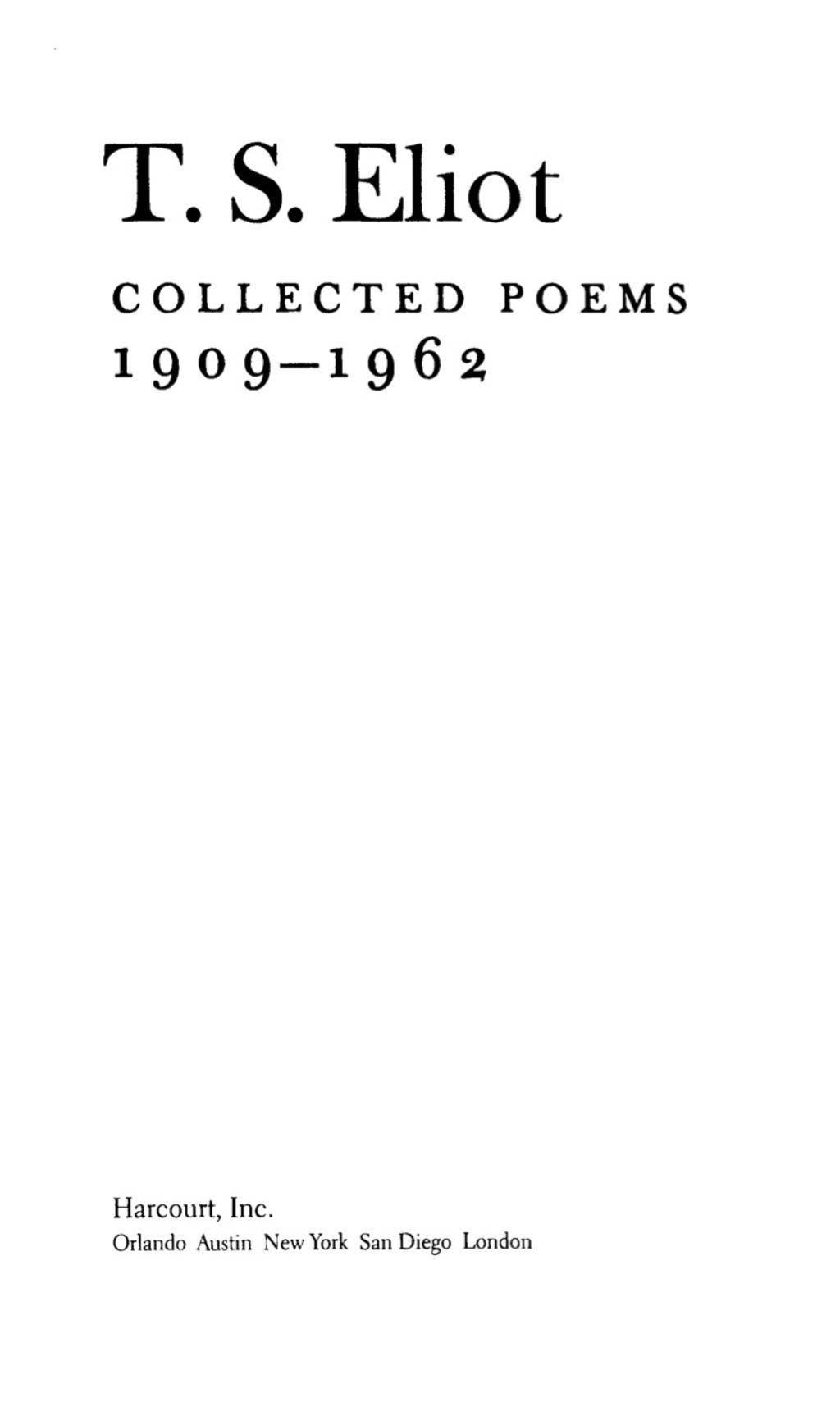 Collected Poems, 1909-1962