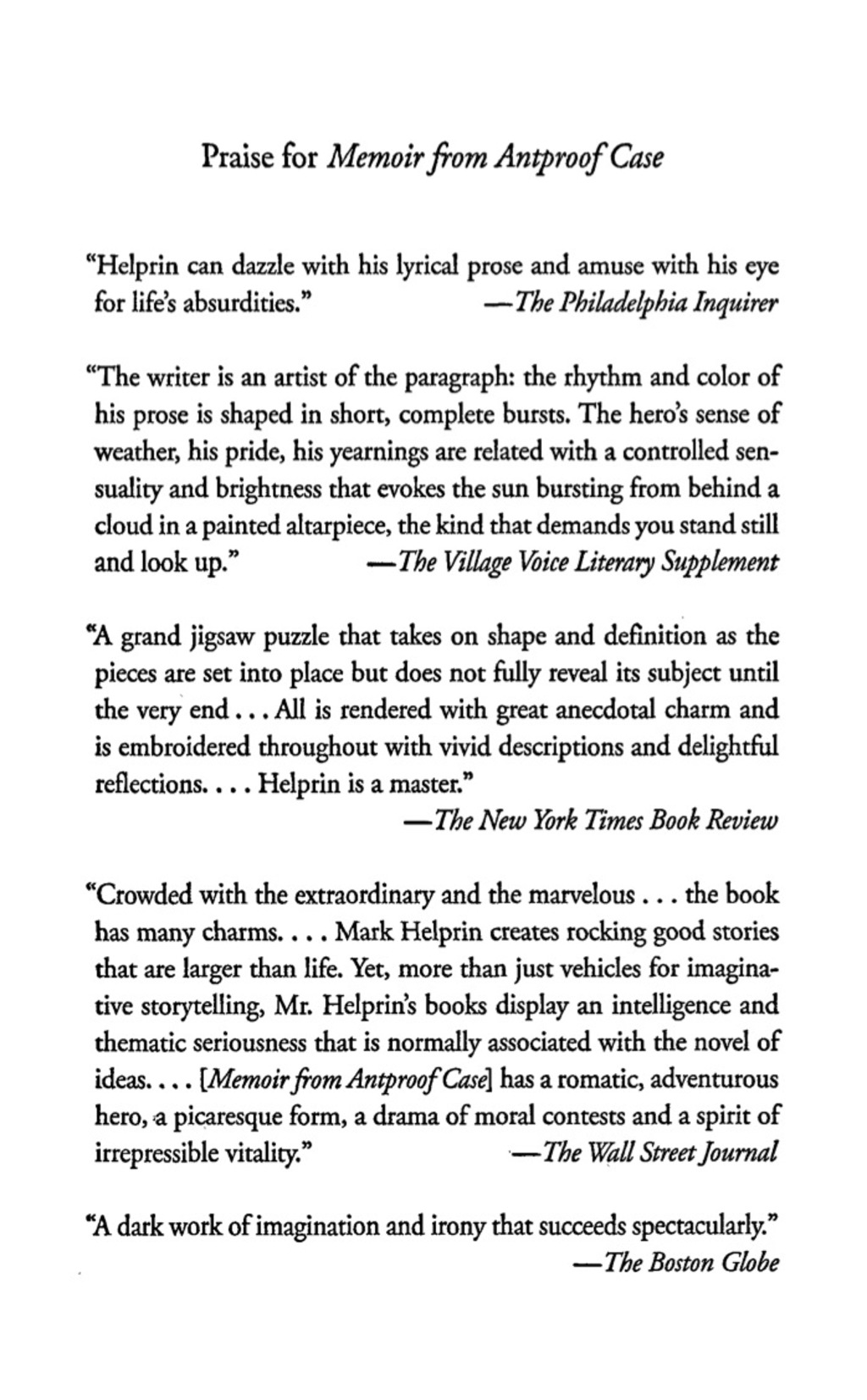 Memoir From Antproof Case A Novel