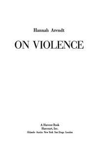 Cover image: On Violence 9780156695008