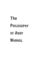 Cover image: The Philosophy Of Andy Warhol 9780156717205