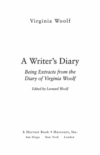 Cover image: A Writer's Diary 9780156027915