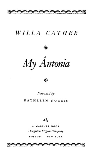 Imagen de portada: My Antonia 9780395755143