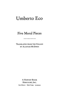 Cover image: Five Moral Pieces 9780156013253
