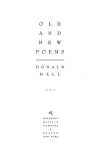 Cover image: Old and New Poems 9780899199542