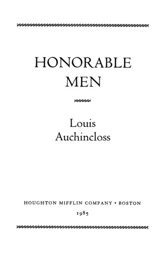 Cover image: Honorable Men 9780395388129