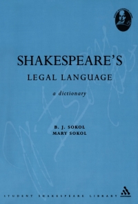 Cover image: Shakespeare's Legal Language 1st edition 9780485115499