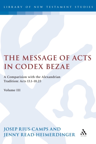 Cover image: The Message of Acts in Codex Bezae 1st edition 9780567032485