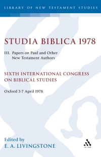 صورة الغلاف: Studia Biblica 1978. III 1st edition 9780905774275