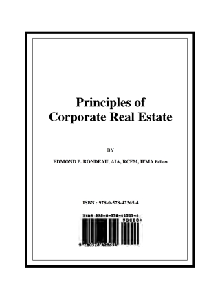 Cover image: Principles of Corporate Real Estate: A Manual 1st edition 9780578423654