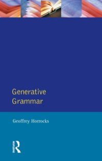 Cover image: Generative Grammar 9780582291317