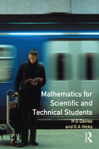 Cover image: Mathematics for Scientific and Technical Students 2nd edition 9780582413887
