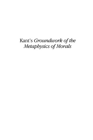 Imagen de portada: Kant's Groundwork of the Metaphysics of Morals 9780847686285