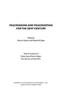 Cover image: Peacemaking and Peacekeeping for the New Century 9780847687268
