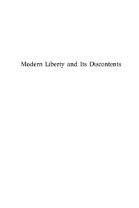 Imagen de portada: Modern Liberty and Its Discontents 9780847690879