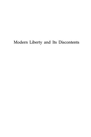 Cover image: Modern Liberty and Its Discontents 9780847690879