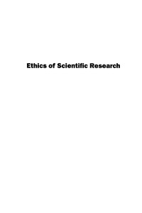 صورة الغلاف: Ethics of Scientific Research 9780847679812