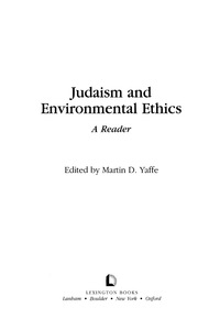Cover image: Judaism and Environmental Ethics 9780739101179