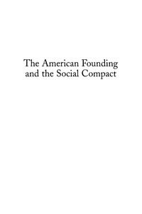 表紙画像: The American Founding and the Social Compact 9780739106648