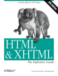 Cover image: HTML & XHTML: The Definitive Guide 5th edition 9780596003821