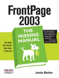 Cover image: FrontPage 2003: The Missing Manual 1st edition 9780596009502