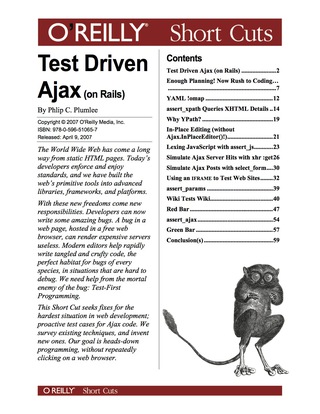Cover image: Test Driven Ajax (on Rails) 1st edition 9780596557638