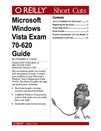 Immagine di copertina: Microsoft Windows Vista Exam 70-620 Guide 1st edition 9780596557652