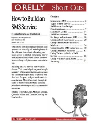 Cover image: How to Build an SMS Service 1st edition 9780596558024
