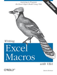 Imagen de portada: Writing Excel Macros with VBA 2nd edition 9780596003593