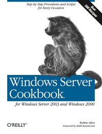 Imagen de portada: Windows Server Cookbook 1st edition 9780596006334