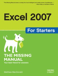 Cover image: Excel 2007 for Starters: The Missing Manual 1st edition 9780596528324