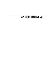 Omslagafbeelding: XMPP: The Definitive Guide 1st edition 9780596521264